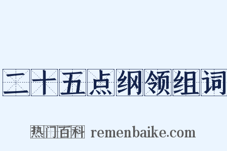 二十五点纲领组词是什么意思的图片